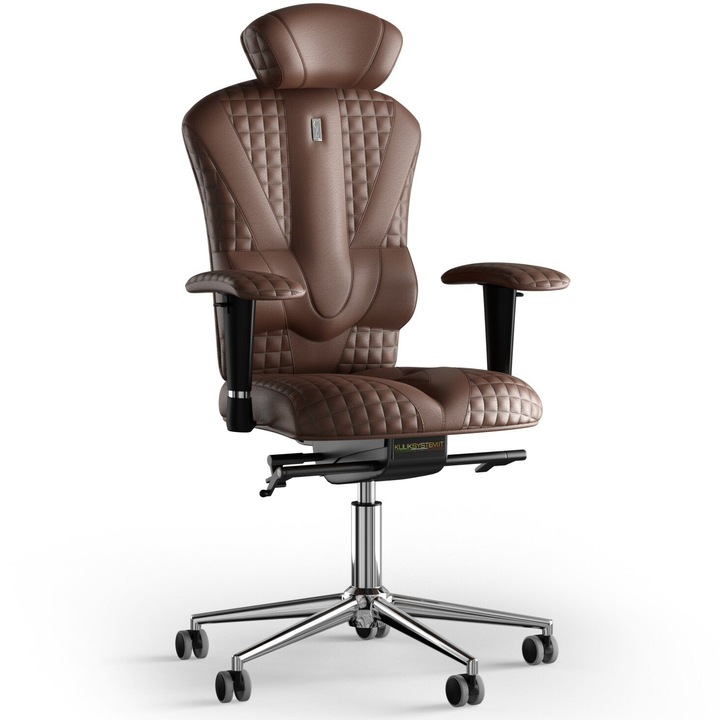 Kulik System Victory, Ergonomikus irodai szék dombornyomott modell, bőr, barna