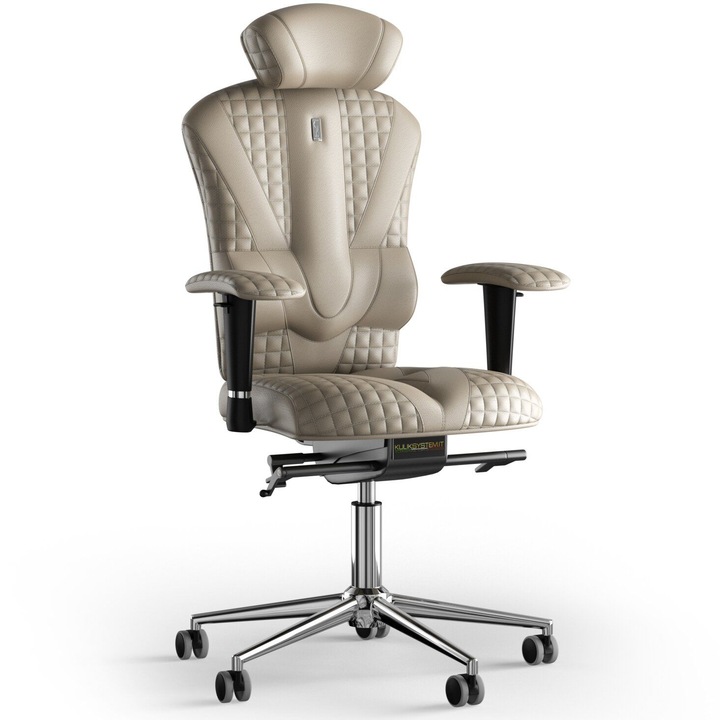 Kulik System Victory, Ergonomikus irodai szék dombornyomott modell, bőr, bézs