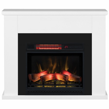 Semineu electric Derby Alb cu focar electric ClassicFlame FCF-23 si sunet