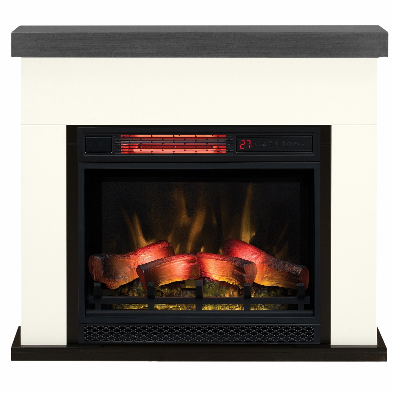 Semineu electric Dublin Vanilla / Ash Grey cu focar electric ClassicFlame FCF-23 si sunet