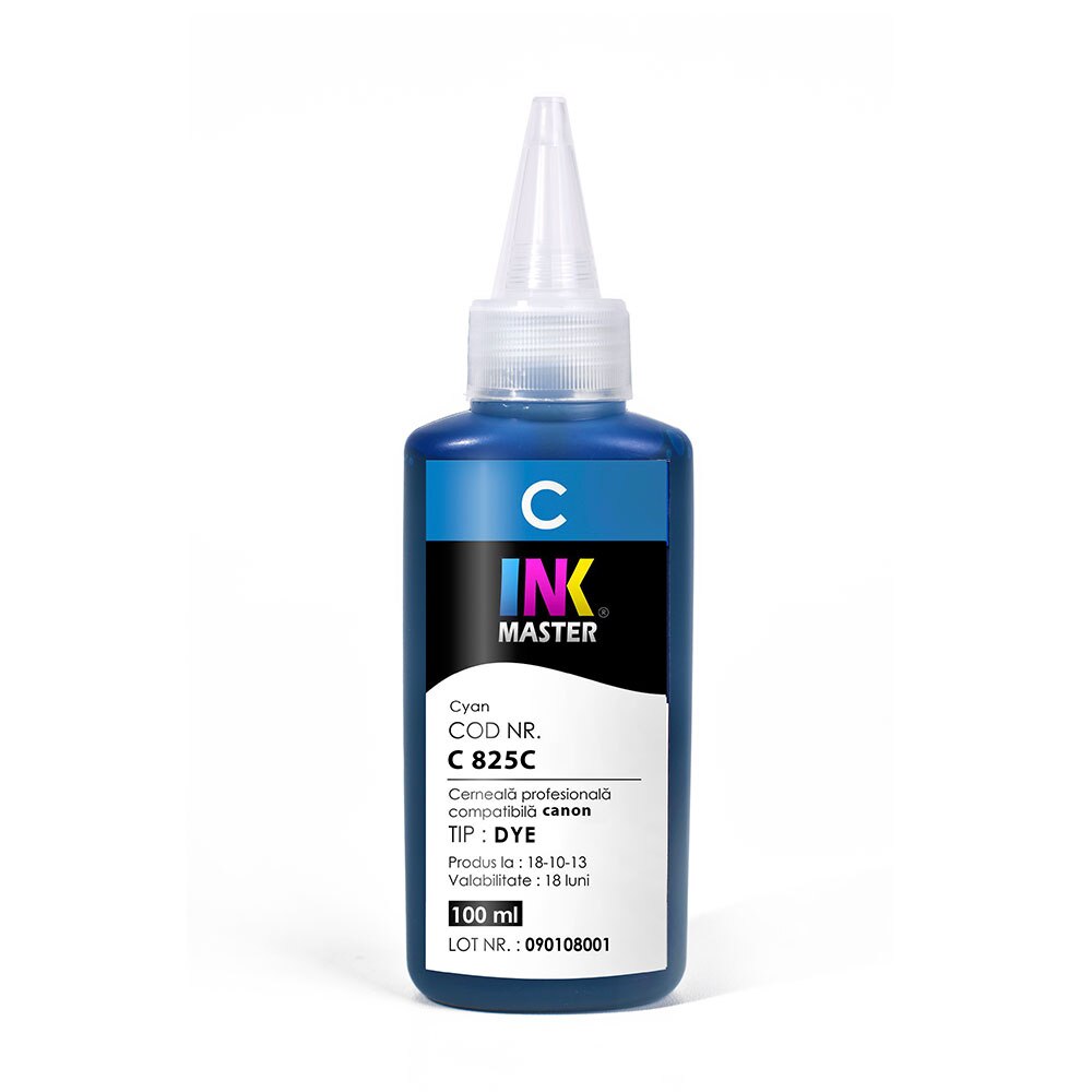 Cerneala Inkmaster DYE compatibila Canon, Cyan, C825C, 100ml