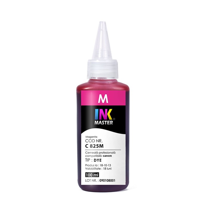 Cerneala Inkmaster DYE compatibila Canon, Magenta, C825M, 100ml