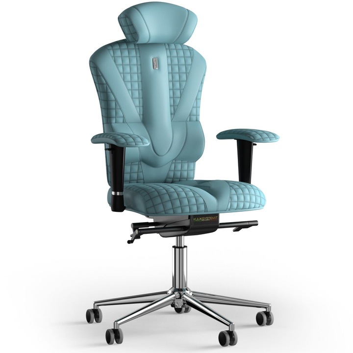 Kulik System Victory, Ergonomikus irodai szék dombornyomott modell, PU bőr, Világoskék