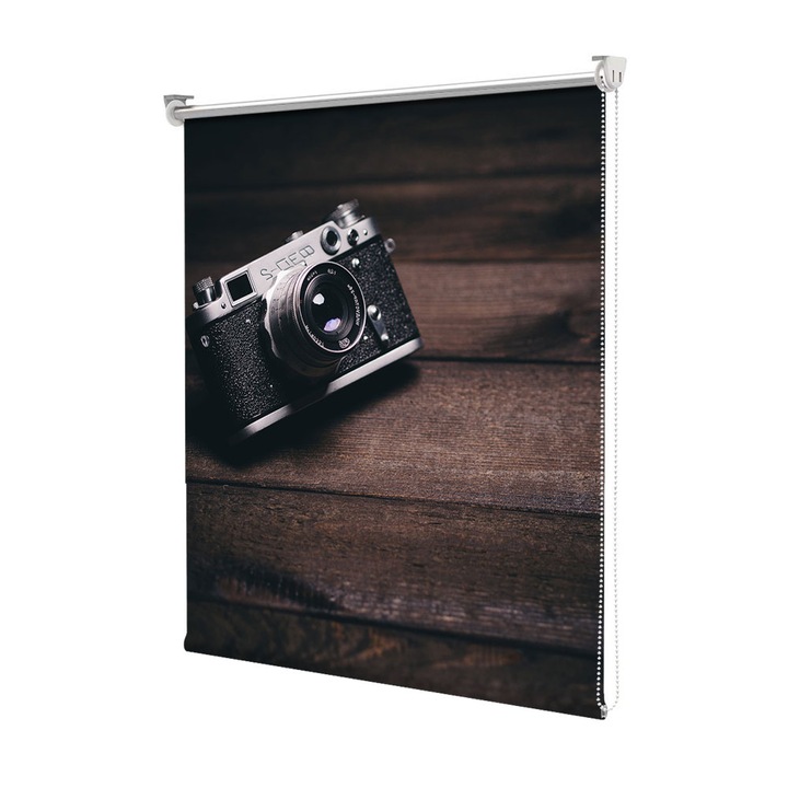Roleta Art Shade tip Jaluzea cu Rulou si sistem inclus, Art Star, Camera foto pe parchet, Vintage, Decoratiuni, 130 x 60 cm