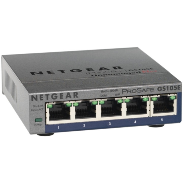 Суич NetGear GS105E Ethernet Plus, 5x10/100/1000