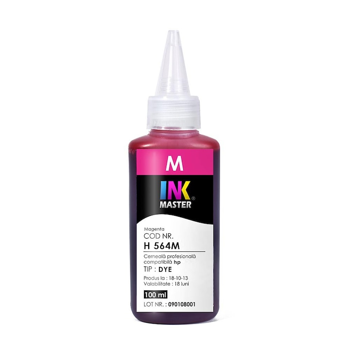 Cerneala Inkmaster DYE compatibila HP, Black, H564BK, 100ml