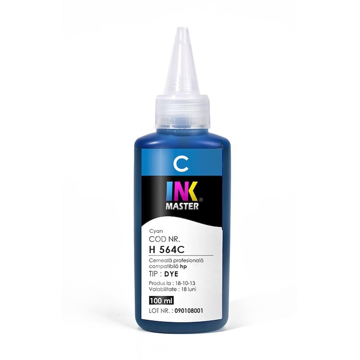 Cerneala Inkmaster DYE compatibila HP, Magenta, H564M, 100ml
