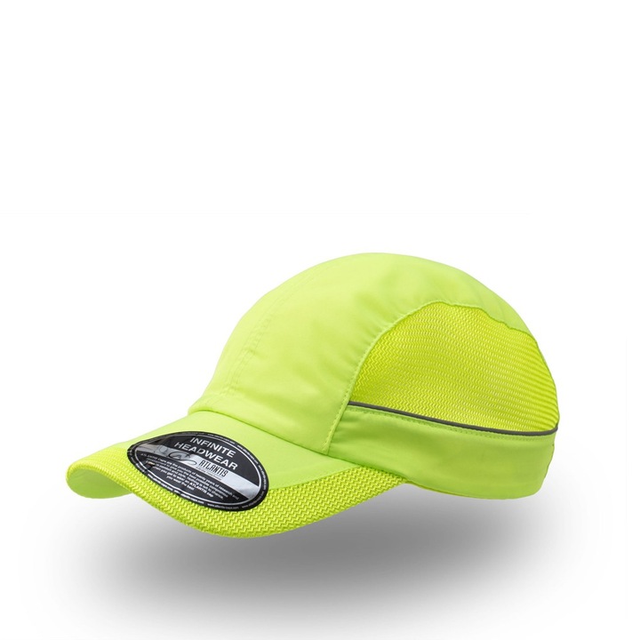 Férfi sapka napellenzővel Atlantis Runner, unisex, sárga/zöld
