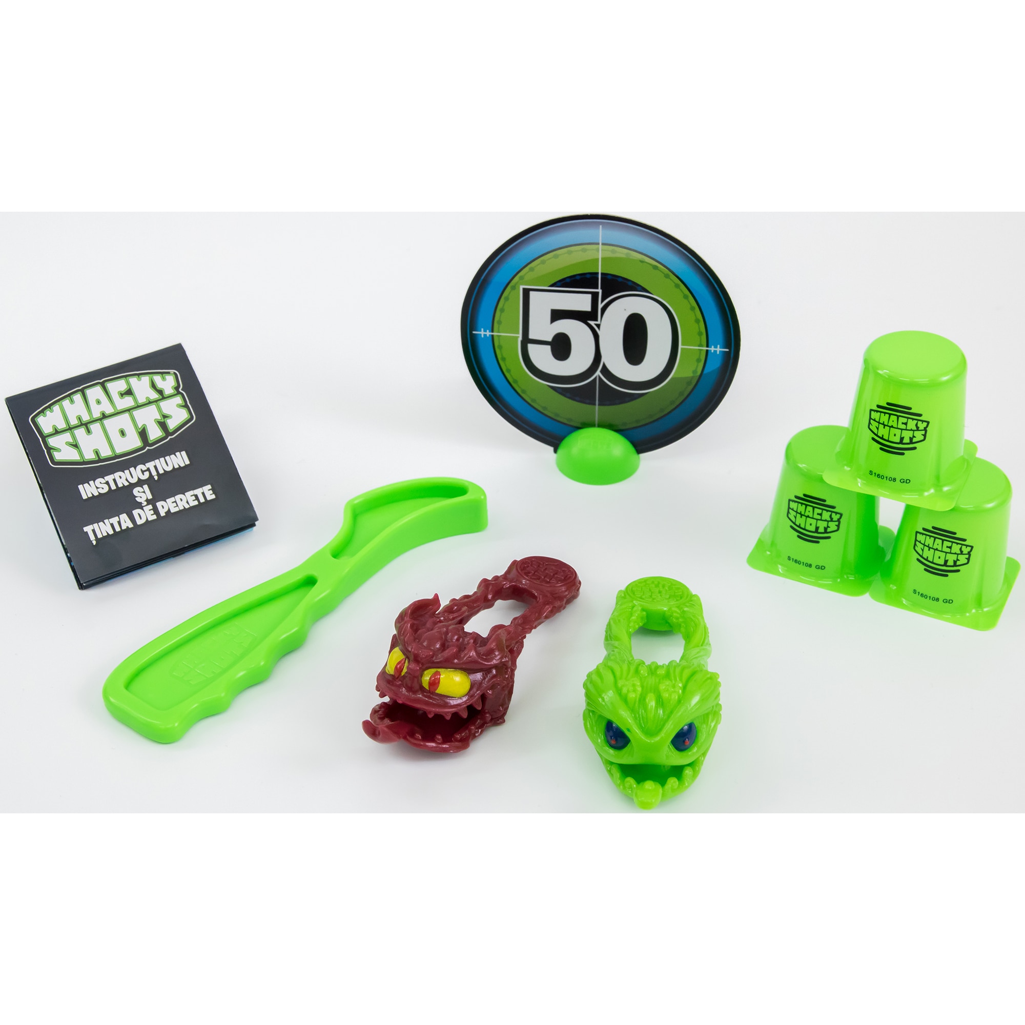 Set de joaca Whacky Shots 2 figurine cu lansator si accesorii