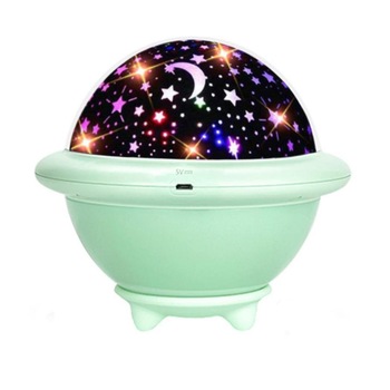 Lampa de veghe OZN portabila, cu proiector, 3 culori, 3 filme de proiectie, USB si baterii, verde Lampa de veghe OZN portabila, cu proiector, 3 culori, 3 filme de proiectie, USB si baterii, verde