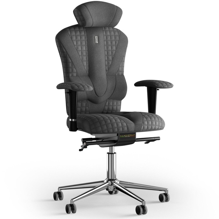 Kulik System Victory, Ergonomikus irodai szék, dombornyomott minta, textil, szürke