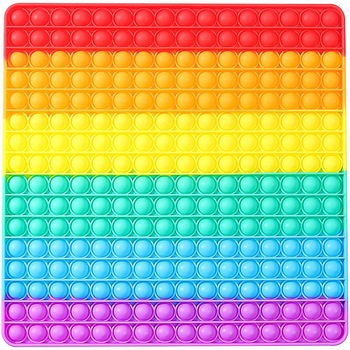 Jucarie POP IT Zenuk® - Patrat, 32 cm, Senzorial, Silicon, 256 Buline, Multicolor Jucarie POP IT Zenuk® - Patrat, 32 cm, Senzorial, Silicon, 256 Buline, Multicolor