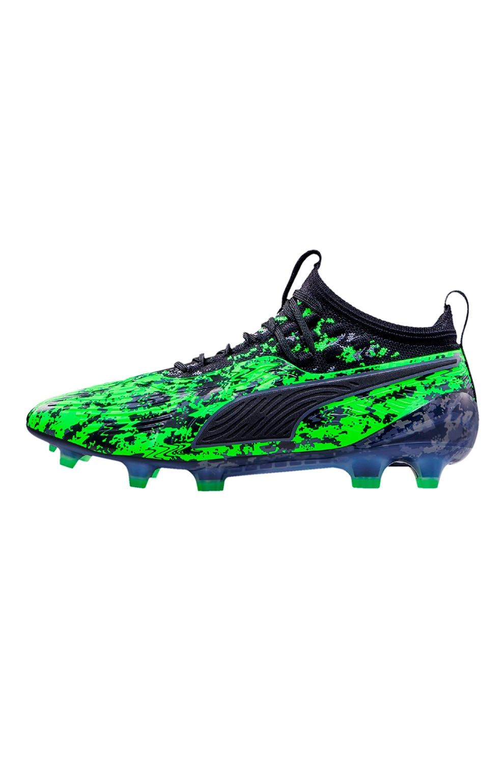Puma, Ghete mid-high de piele ONE 19.1, Verde Neon/Gri