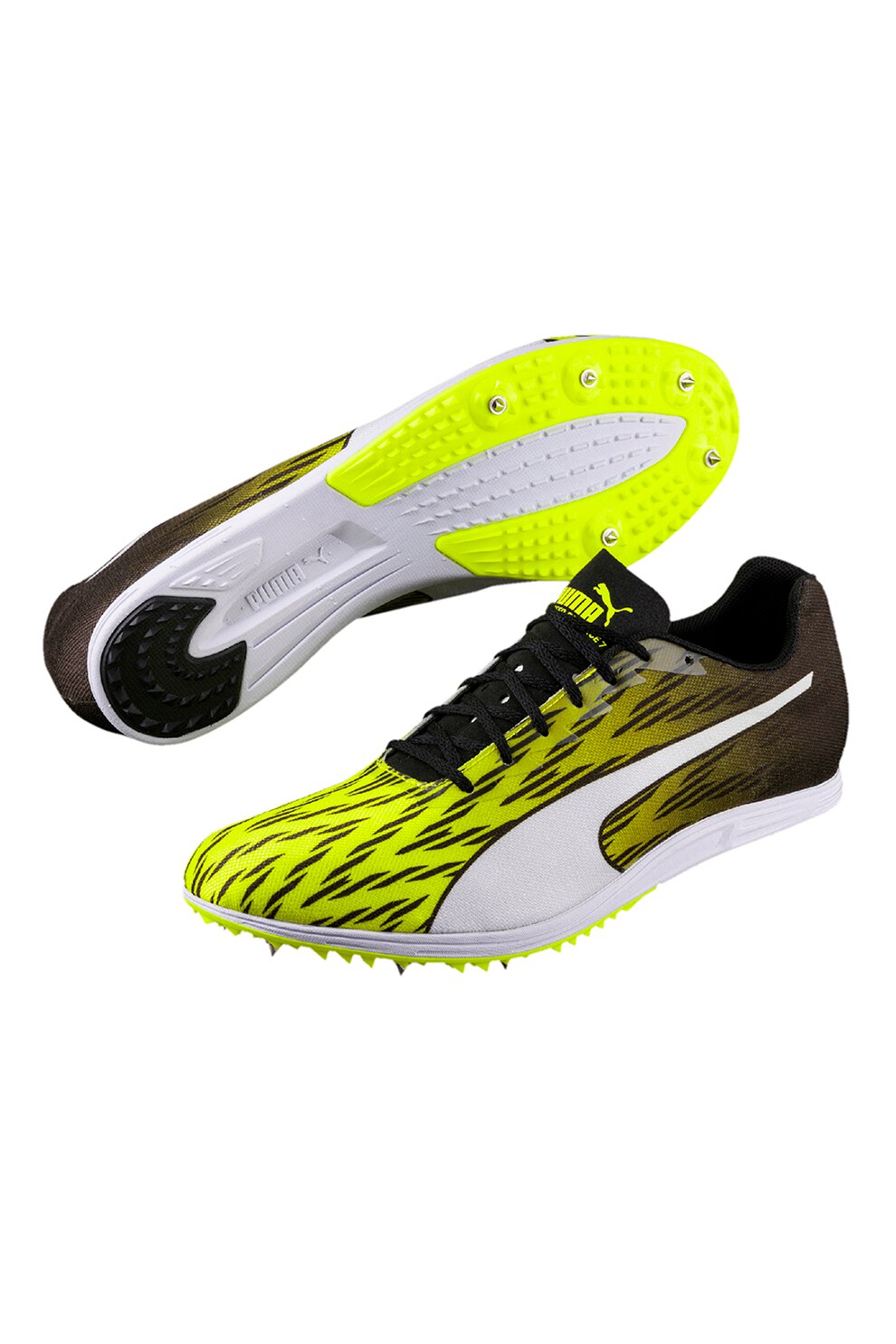 Puma, Pantofi sport cu crampoane, Galben/Alb/Negru, 46