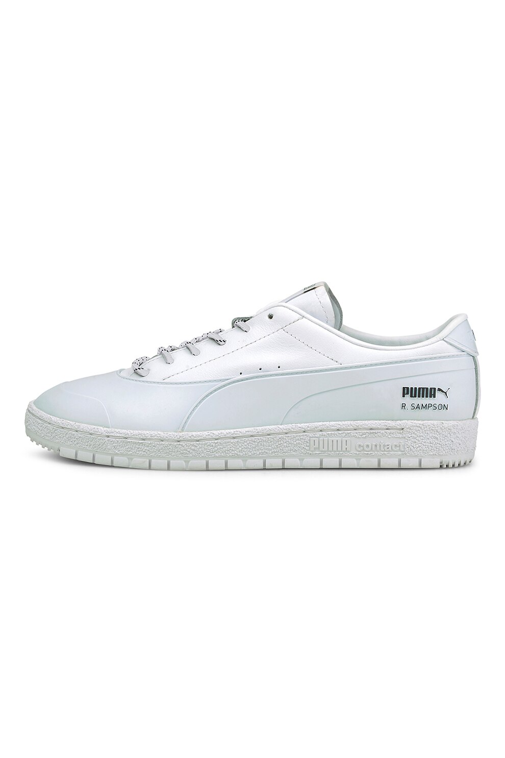 Puma, Pantofi sport din piele cu model colorblock Ralph Sampson, Alb/Verde pal