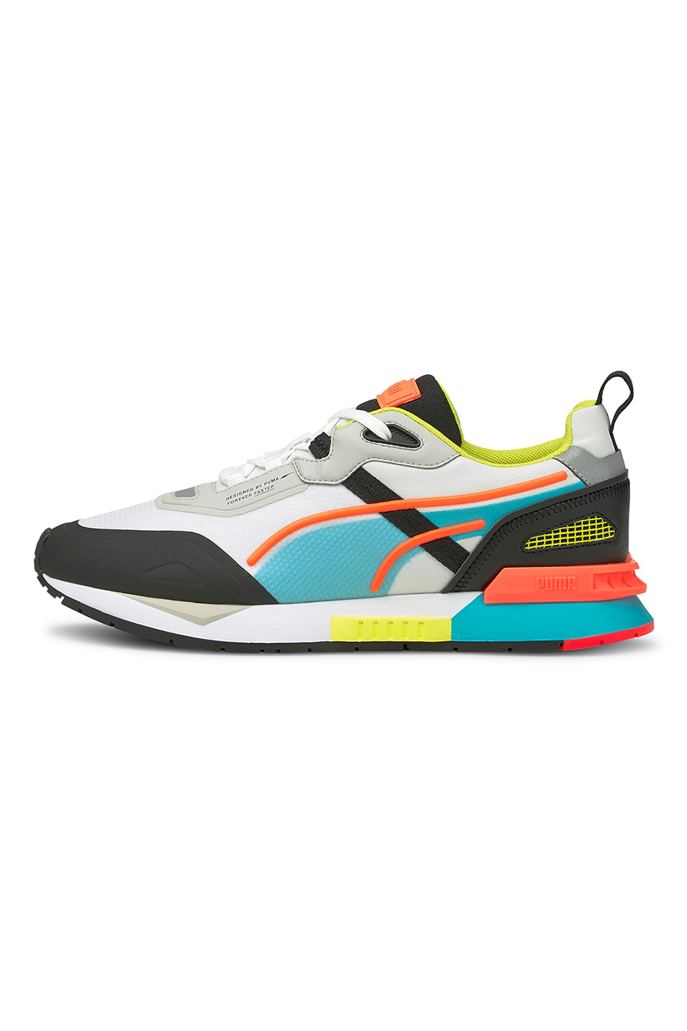 Puma, Pantofi sport cu model colorblock Mirage Tech, Alb/Negru/Turcoaz