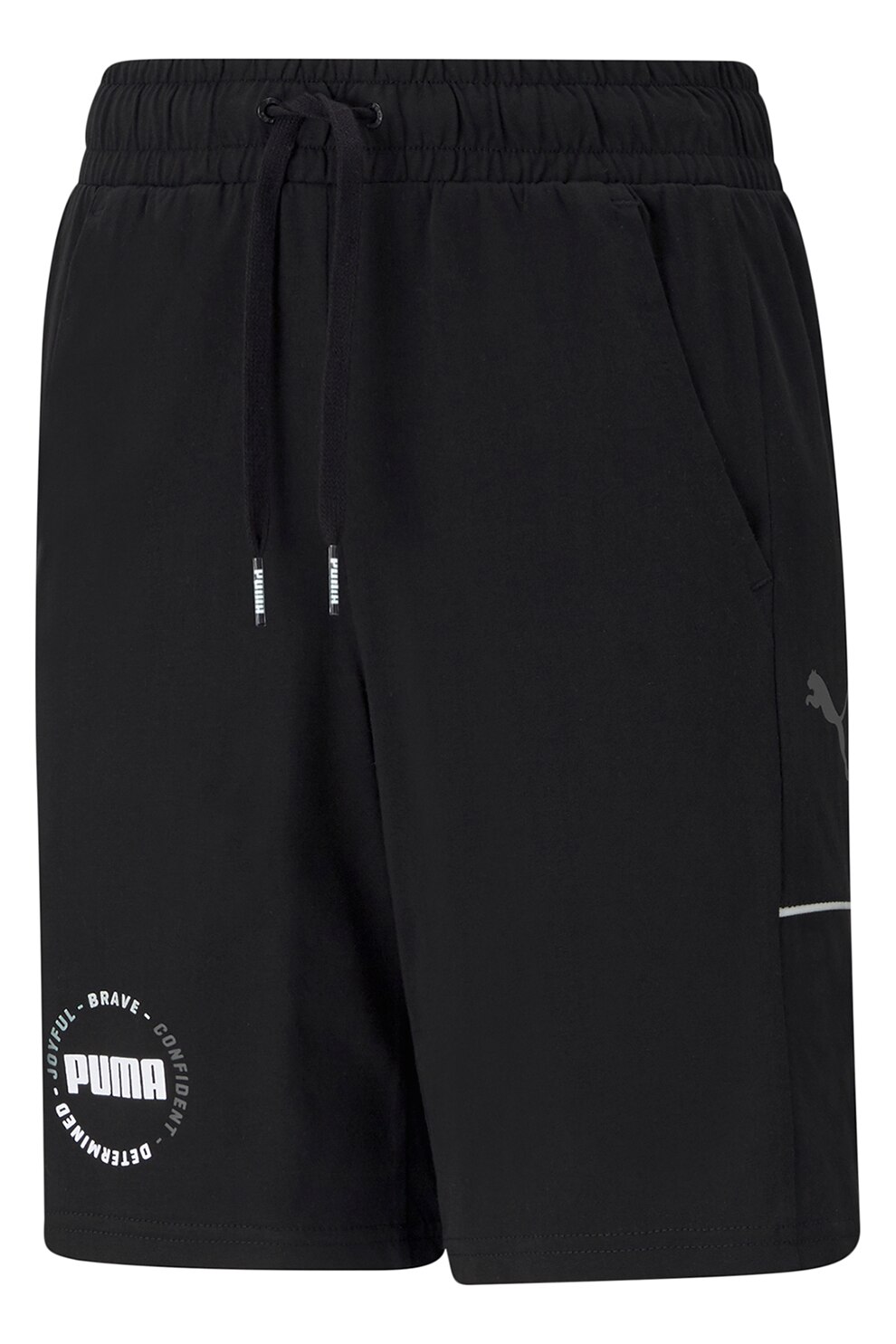Puma, Pantaloni scurti cu snur de ajustare in talie Alpha, Negru, 110 CM