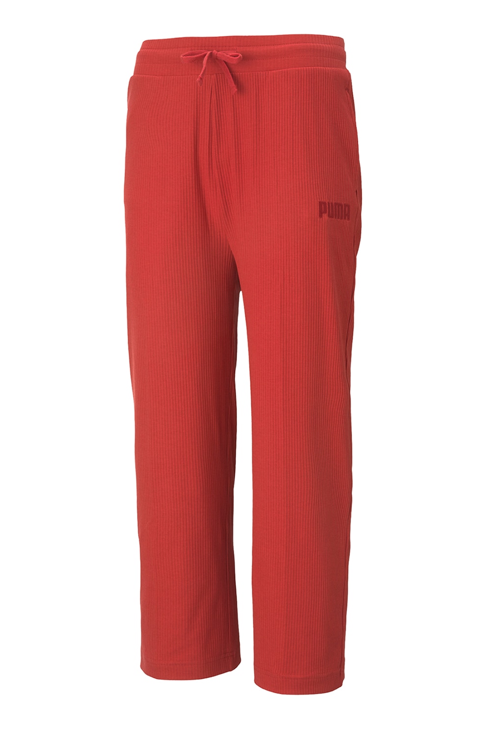 Puma, Pantaloni cu striatii si croiala ampla Modern Basics, Rosu