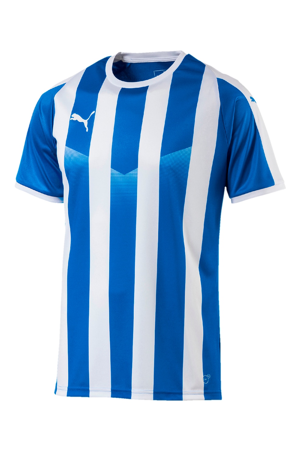Puma, Tricou cu dungi pentru fotbal Liga, Albastru royal/Alb, S