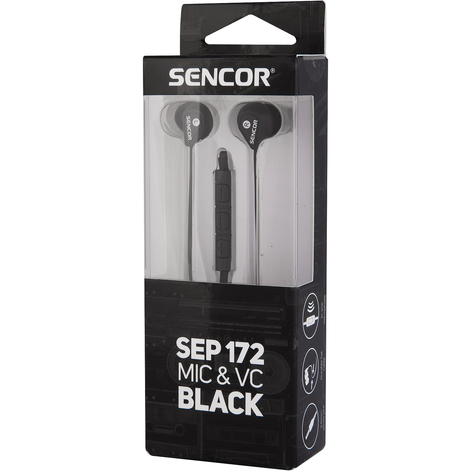 Casti audio, Sencor, Jack 3.5mm, Negru