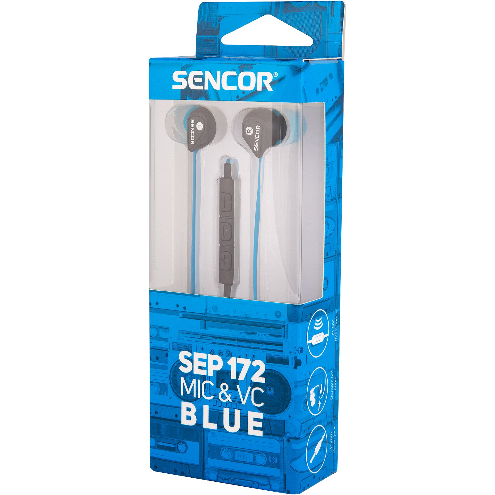 Casti audio, Sencor, Jack 3.5mm, Albastru