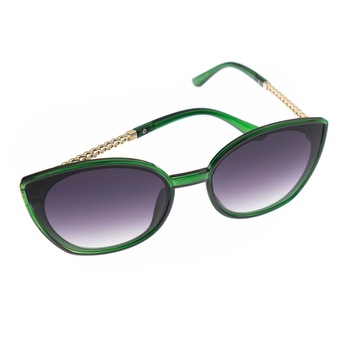 Ochelari de soare, Dama, Verde cu detalii aurii, lentila gri - OCS304 Ochelari de soare, Dama, Verde cu detalii aurii, lentila gri - OCS304