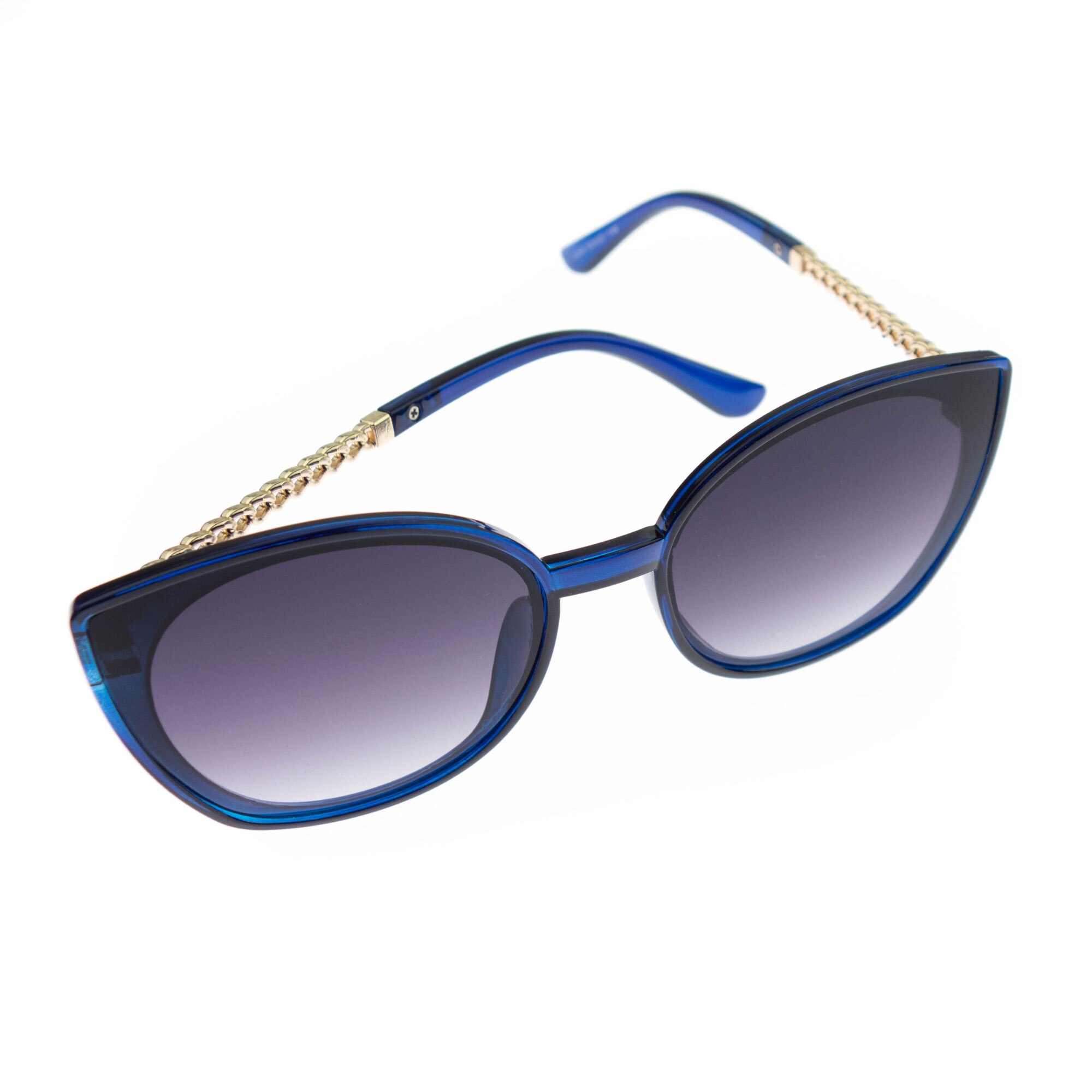 Ochelari de soare, Dama, Albastru cu detalii aurii, lentila gri - OCS303