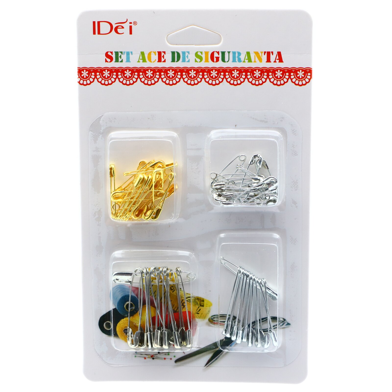 Set 56 buc, Ace de siguranta, IDei, Auriu si argintiu