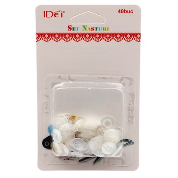 Set 40 buc, Nasturi 10 mm, IDei Alb Set 40 buc, Nasturi 10 mm, IDei Alb