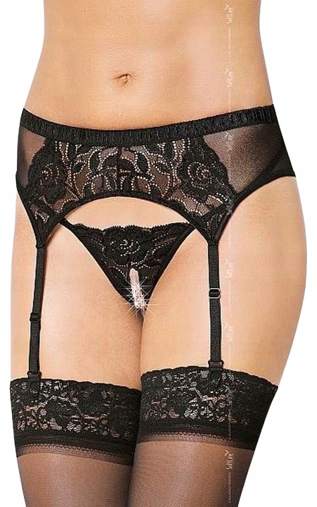 Set jartiera si curele dama Softline 3319, Poliamida/Elastan, Negru, S/M