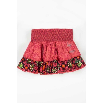 Fusta Fete cu volane si broderie, Desigual  Fusta Fete cu volane si broderie, Desigual