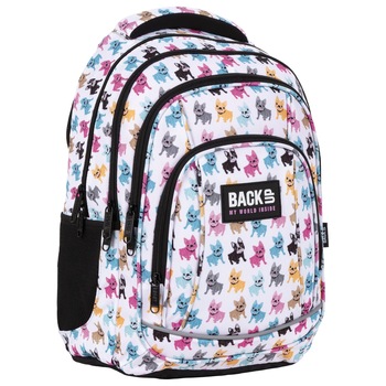 Rucsac scoala BackUP 4 model A 08 buldog, multicolor Rucsac scoala BackUP 4 model A 08 buldog, multicolor