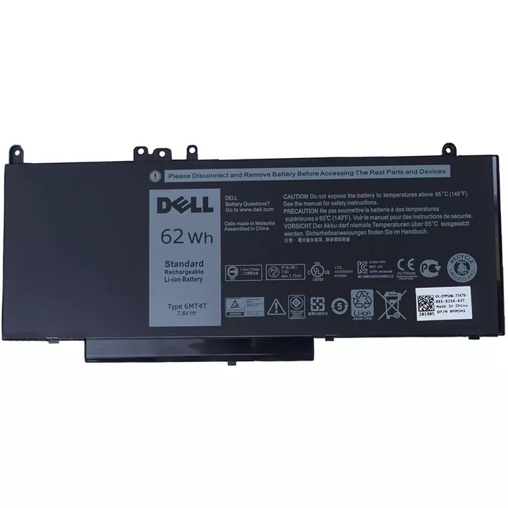 Acumulator Dell original 7V69Y K3JK9 Type 6MT4T 62Wh 4 celule, Dell Latitude E5470 , Latitude E5570 , Precision 3510