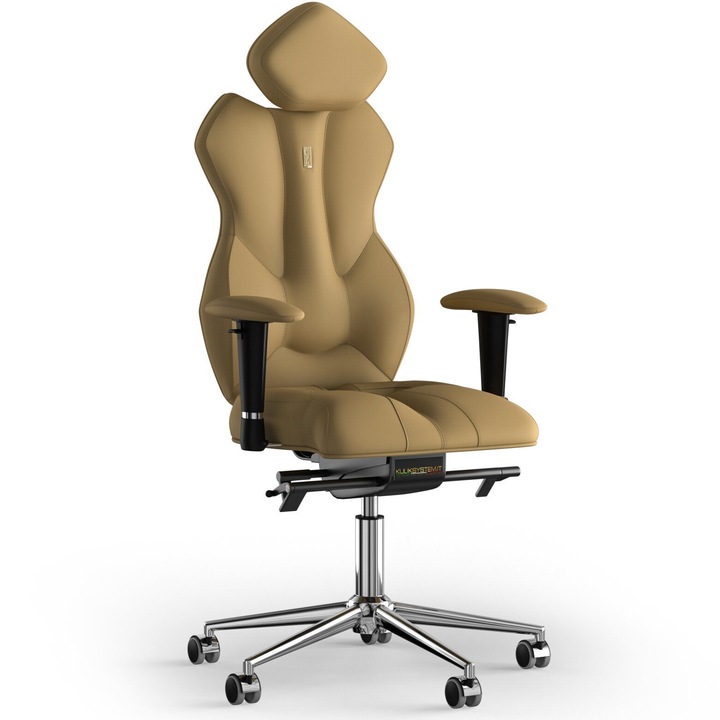 Ergonomikus irodai szék Kulik System Royal, PU bőr, bézs