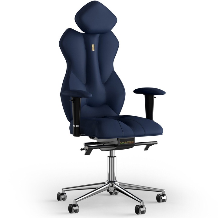 Ergonomikus irodai szék Kulik System Royal, PU bőr, sötétkék