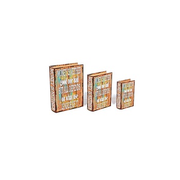 Set 3 cutii vintage pentru depozitare, tip carte  Set 3 cutii vintage pentru depozitare, tip carte