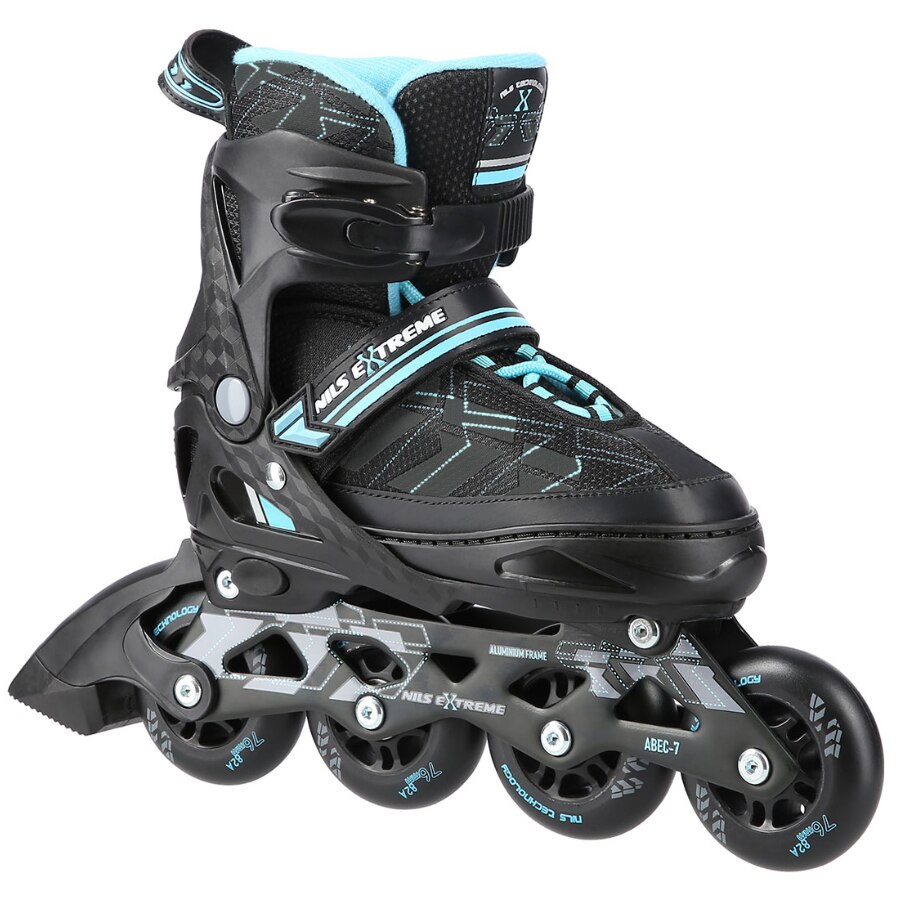 Role reglabile Nils Extreme NA11002, r.35-38, Negru/Albastru