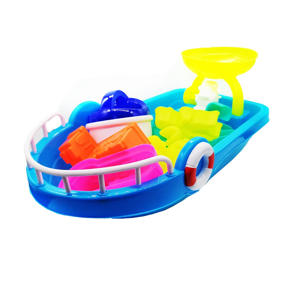 Set nisip 15 piese, Vaporas 40cm, fantana, stropitoare, lopatele si forme de nisip, albastru, Vision®