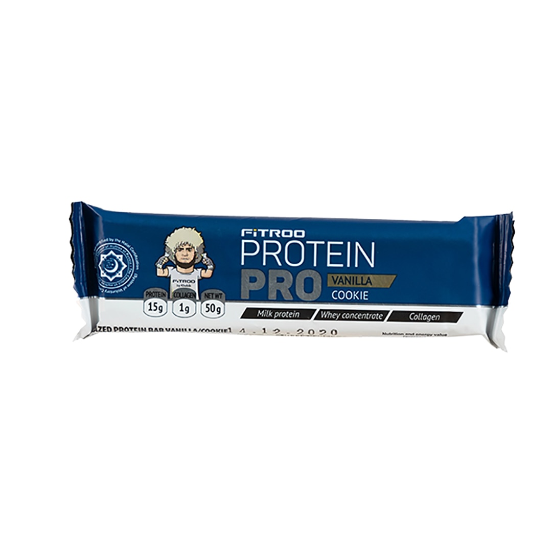 Baton Proteic, Fitroo, Khabib Glazed Bar Protein Pro Vanilie, 0.050 Kg eMAG.ro
