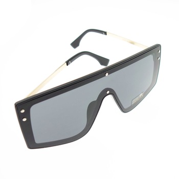 Ochelari de soare, Unisex, Fashion, Negru cu detalii aurii, lentila gri - OCS322 Ochelari de soare, Unisex, Fashion, Negru cu detalii aurii, lentila gri - OCS322