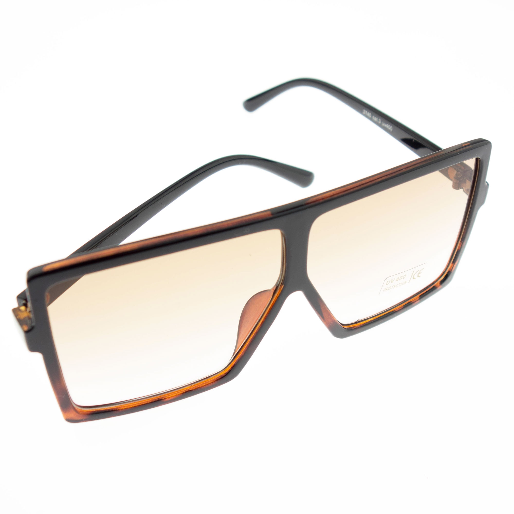 Ochelari de soare, Unisex, Havana, lentila maro degrade, forma dreptunghiulara - OCS321