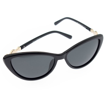 Ochelari de soare, dama, Cat eye, Negru cu detalii aurii, lentila gri polarizata - OCS252 Ochelari de soare, dama, Cat eye, Negru cu detalii aurii, lentila gri polarizata - OCS252