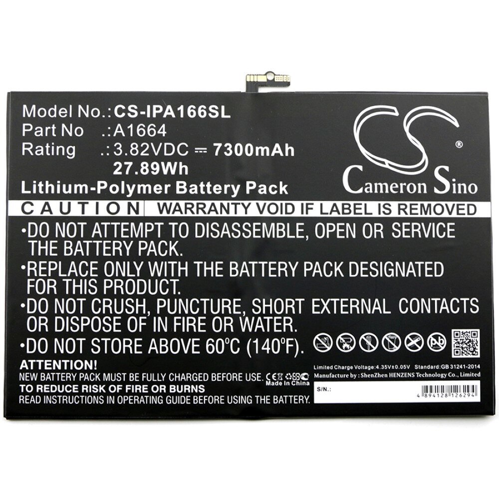 Acumulator compatibil Apple iPad 6.3 / iPad Pro 9.7 / model A1664