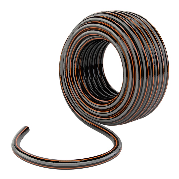 Маркуч Palisad, За поливане, Подсилен 1/2 ", 30 м, 4 слоя, Без фталати, Черен