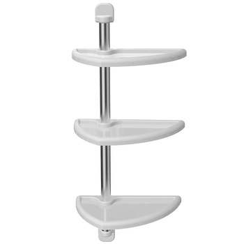 Etajera de baie pentru spatii inguste, 3 rafturi reglabile pe inaltime, cu bara de sustinere din aluminiu, montare in holsuruburi, dimensiunile rafturilor 27,5 x 16 cm, inaltime etajera 62 cm, Alb Etajera de baie pentru spatii inguste, 3 rafturi reglabile pe inaltime, cu bara de sustinere din aluminiu, montare in holsuruburi, dimensiunile rafturilor 27,5 x 16 cm, inaltime etajera 62 cm, Alb