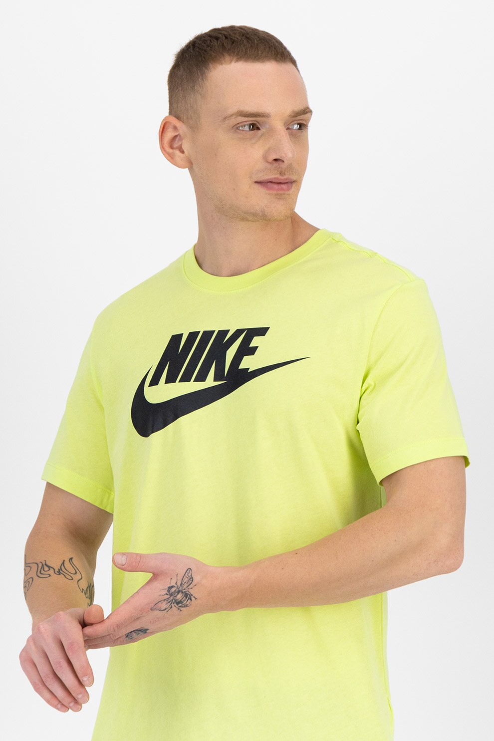 Nike, Tricou cu imprimeu logo Icon Futura, Verde lime/Negru