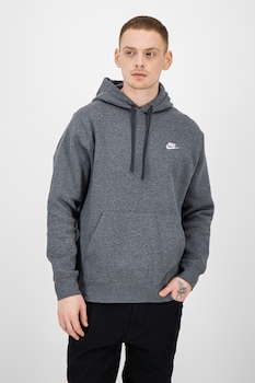 Nike - Sportswear Club kapucnis pulóver kenguruzsebbel, Melange sötétszürke