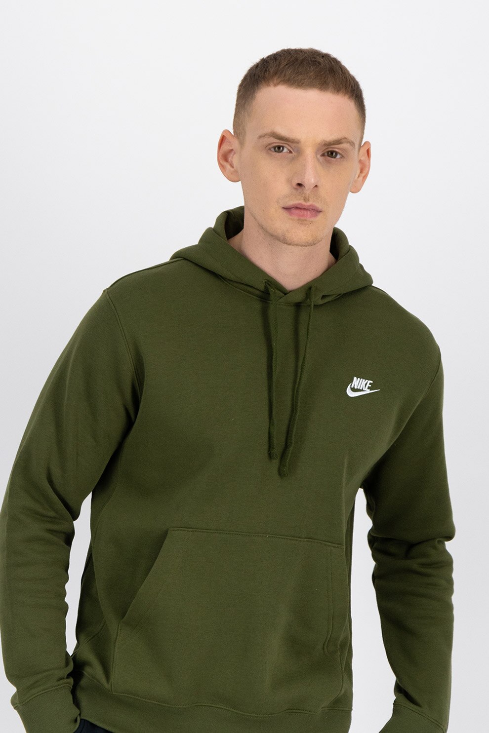 Nike, Hanorac cu buzunar kangaroo Sportswear Club, Verde forest