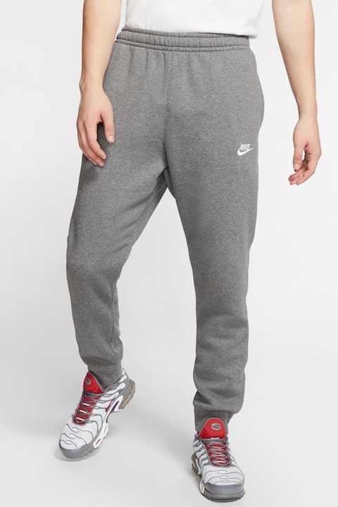 Nike, Спортен панталон Sportswear Club с джобове встрани, Сив меланж