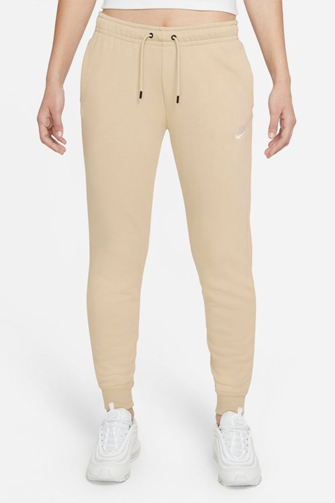 Nike, Спортен панталон Sportswear Essential Club с джобове, Крем